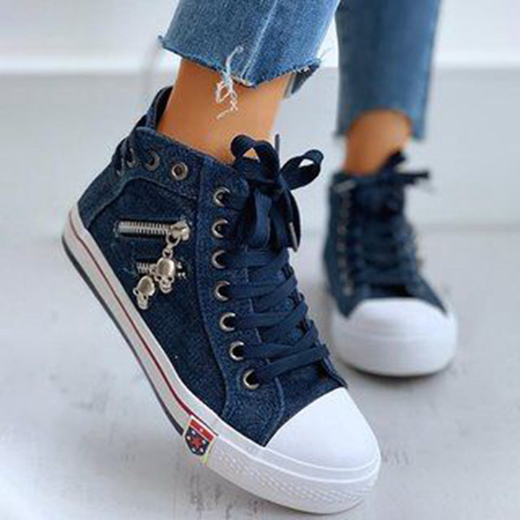 Hoge denim dames sneakers — afbeelding 23