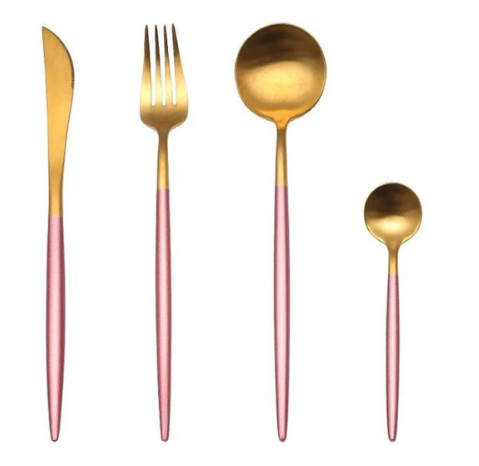 24-Delig RVS goud-zilver bestek — afbeelding 18