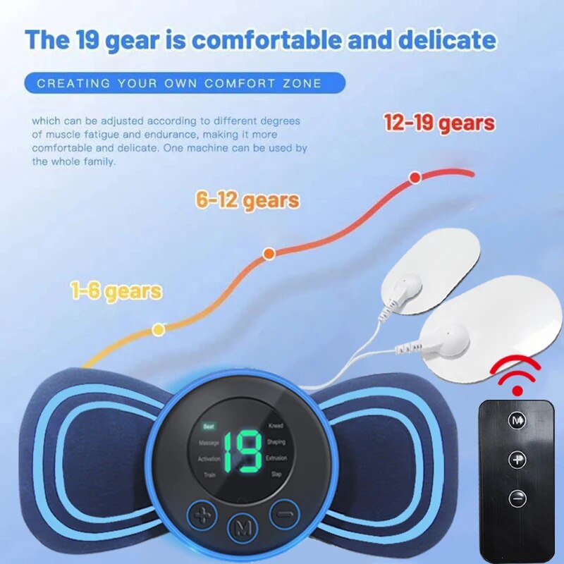 Draagbare elektrische mini nek massager met pad & afstandsbediening – intelligent