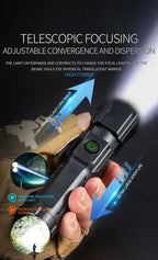 Oplaadbare LED-campingzaklamp met zoom