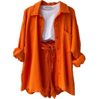 Ademend katoen co-ord-set voor dames