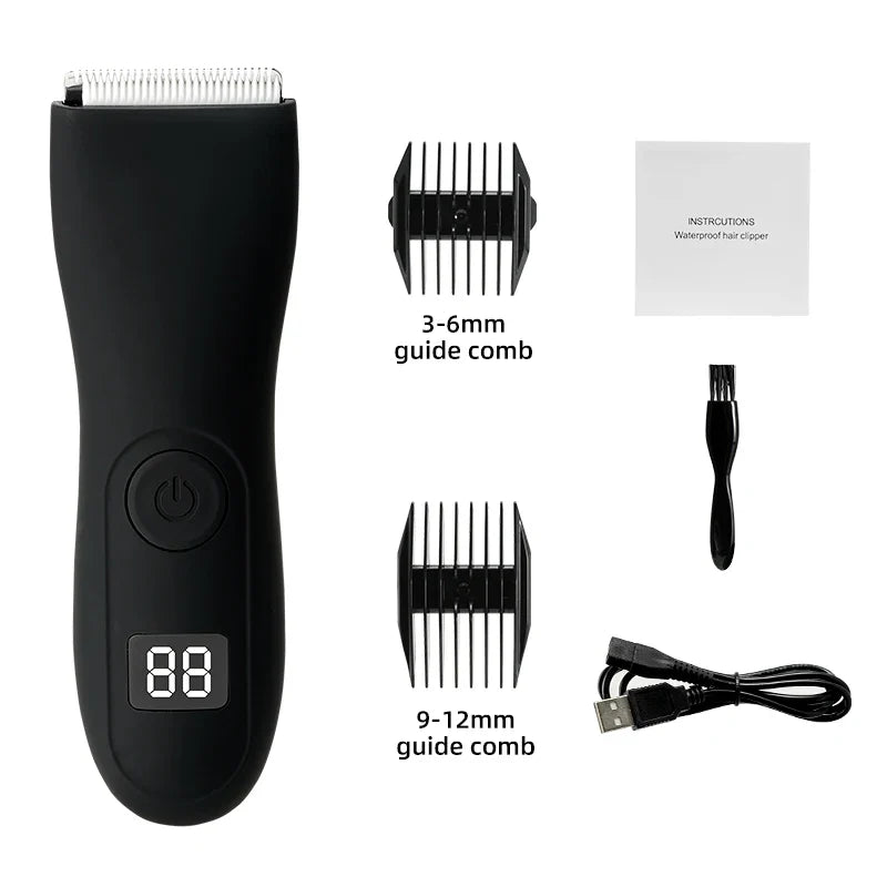 Heren lichaamshaartrimmer en dames scheerapparaat met bikini en lies groomer