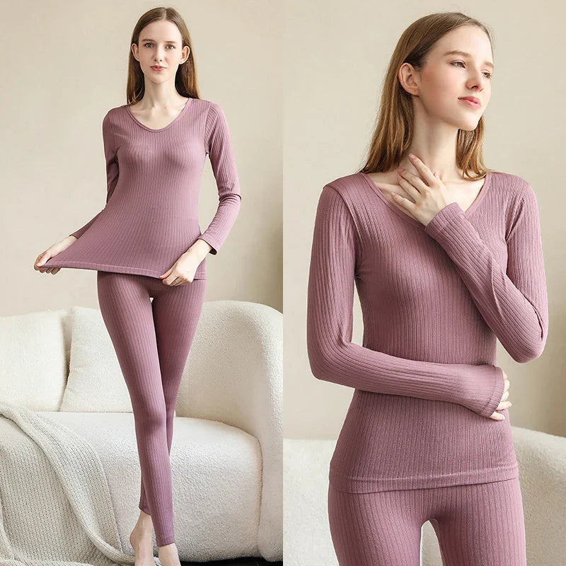 Warm thermo ondergoed set - vormgevende thermokleding voor vrouwen