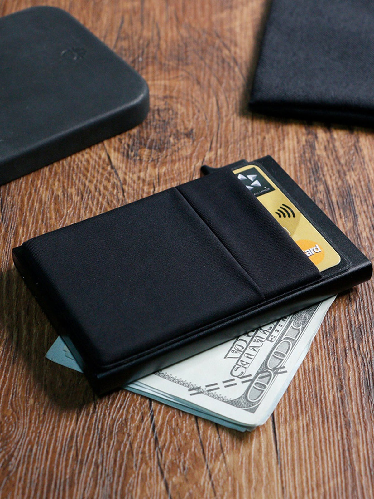 Slimme rfid creditcard houder - dunne mini metalen portemonnee voor mannen