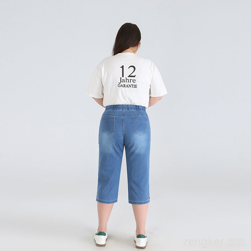 Leah plus size driekwartsbroek