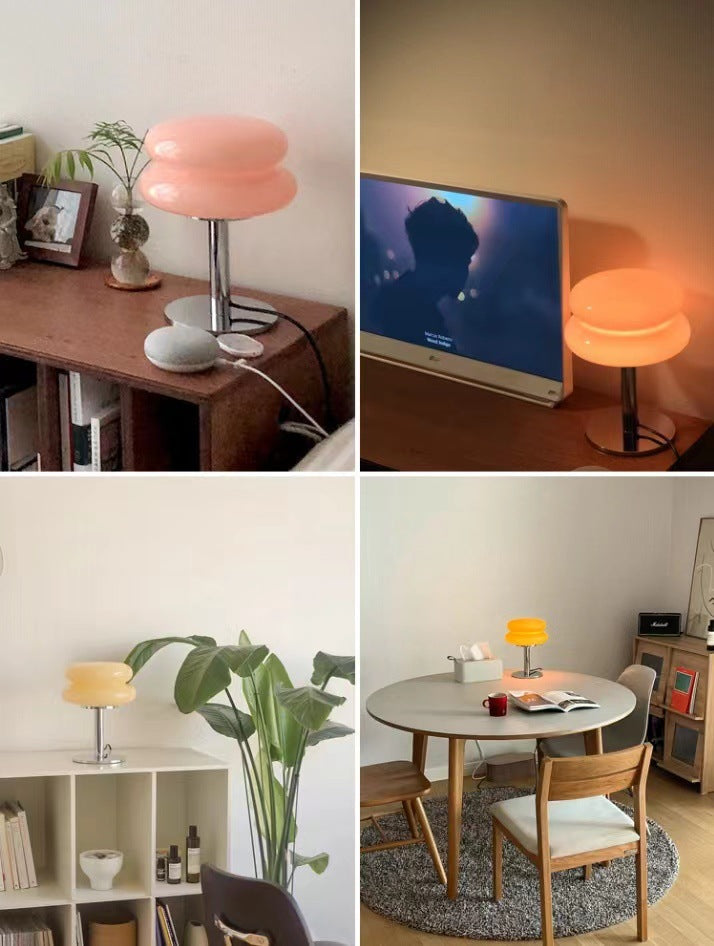 Designer glas tafellamp - sfeervolle LED lamp voor slaapkamer en studie
