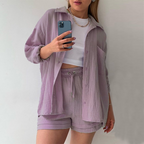 Ademend katoen co-ord-set voor dames