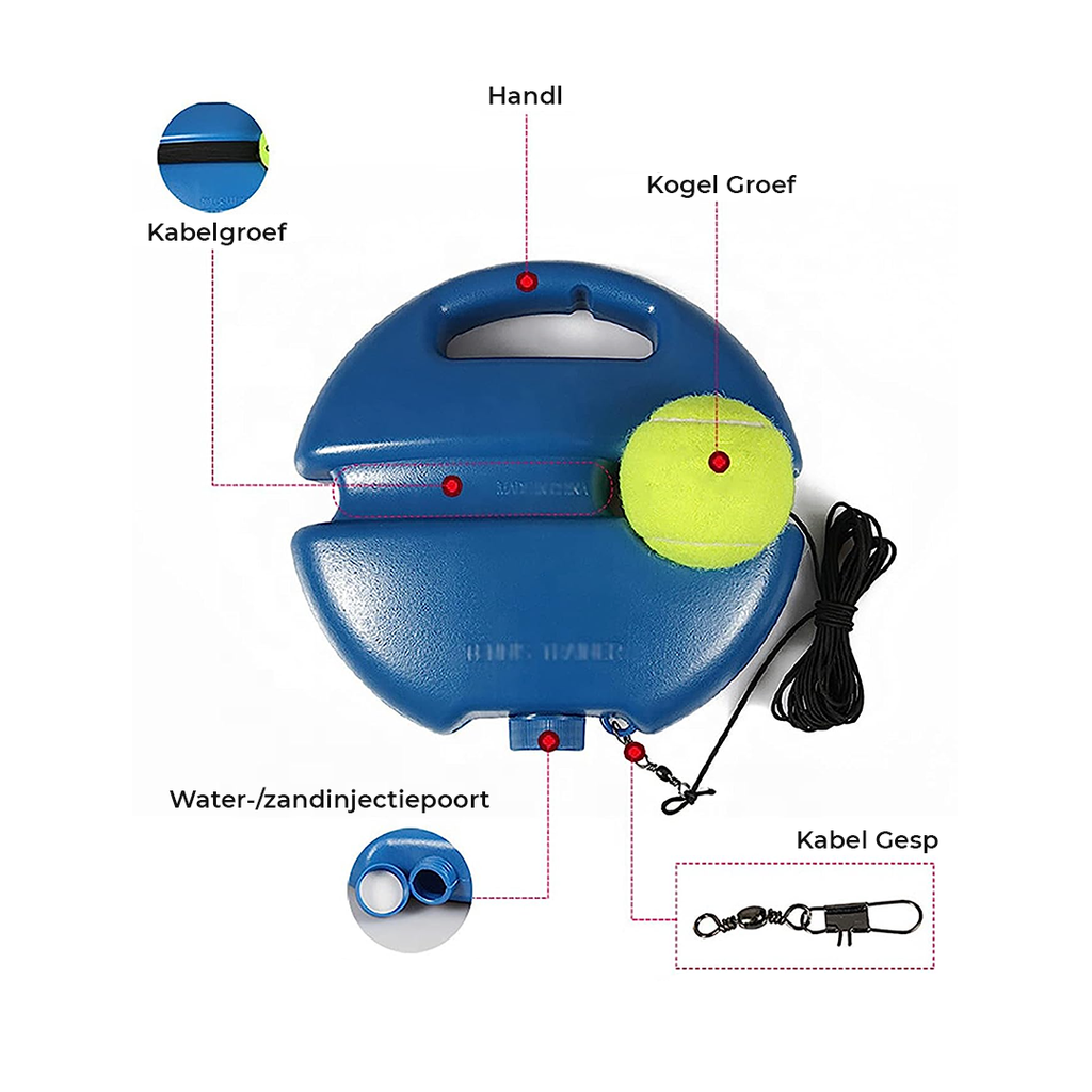 Tennistrainer met elastische band