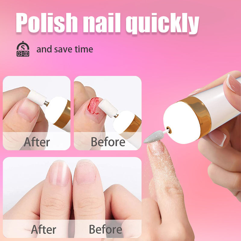Draagbaar elektrisch nagelpolijstapparaat met licht, 5-in-1
