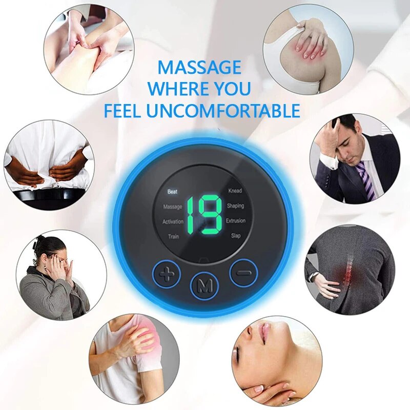 Draagbare elektrische mini nek massager met pad & afstandsbediening – intelligent