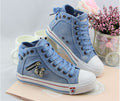 Hoge denim dames sneakers