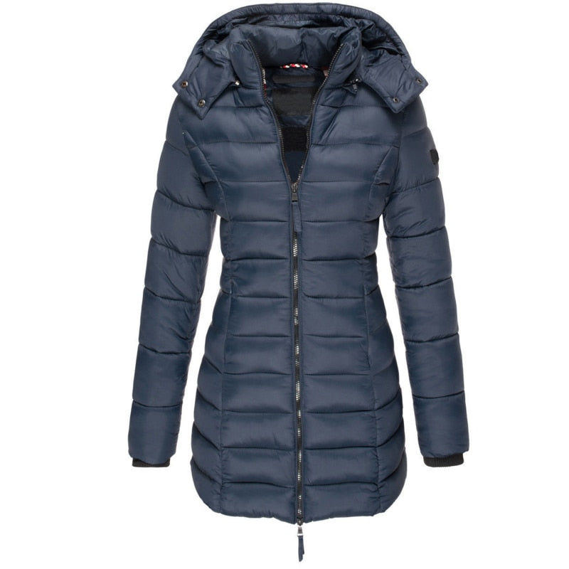 Warme dames donsjack met capuchon