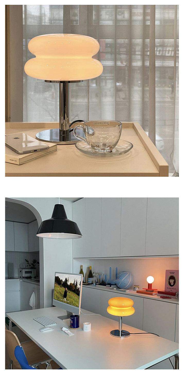 Designer glas tafellamp - sfeervolle LED lamp voor slaapkamer en studie
