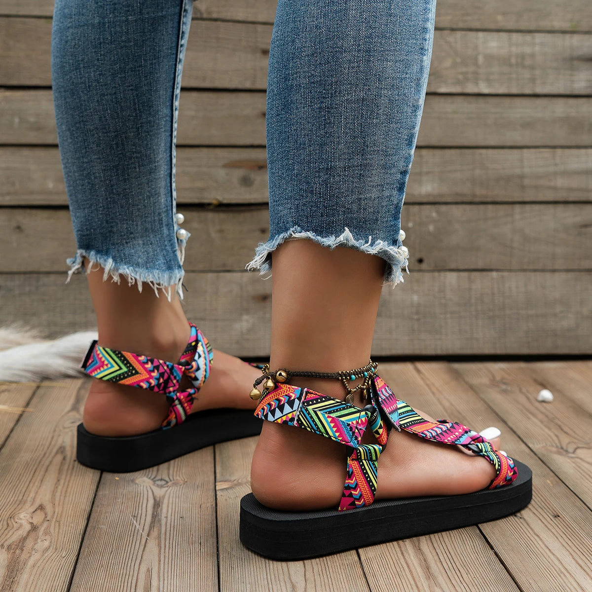 Lichte dames zomer sandalen met kleurenspel