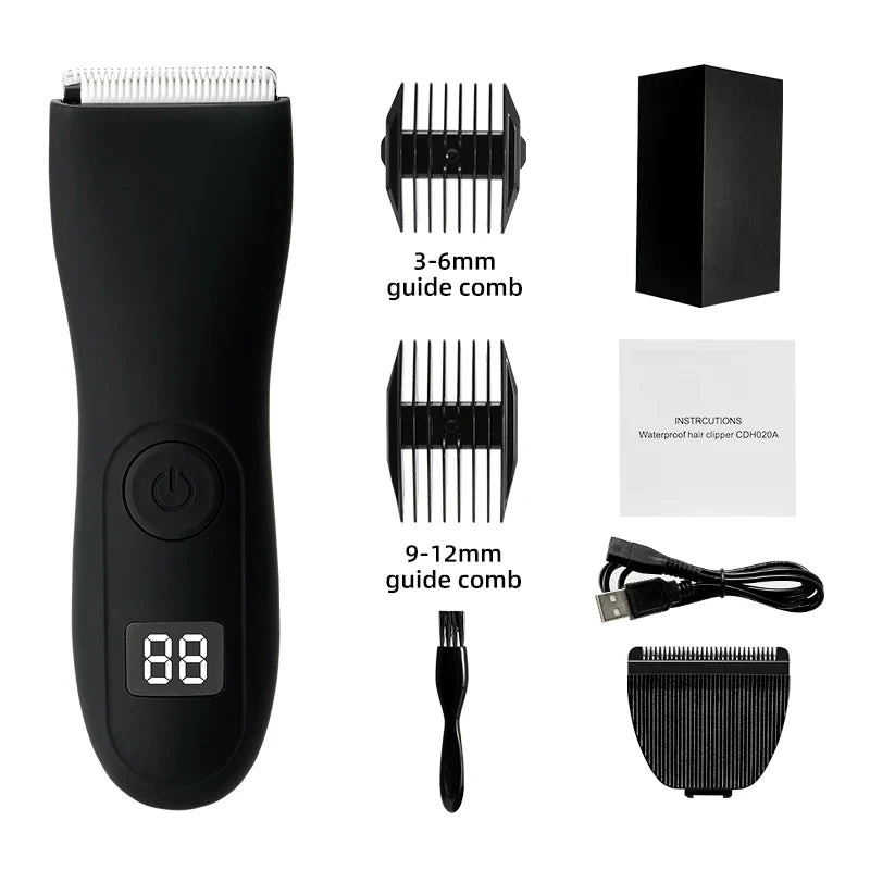 Heren lichaamshaartrimmer en dames scheerapparaat met bikini en lies groomer