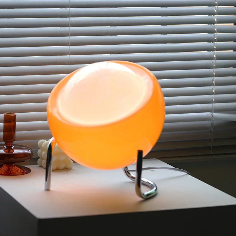 Retro glas tafellamp - sfeervolle nordic nachtverlichting