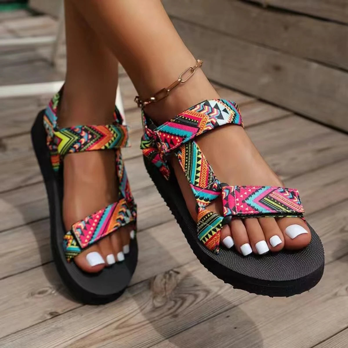 Lichte dames zomer sandalen met kleurenspel