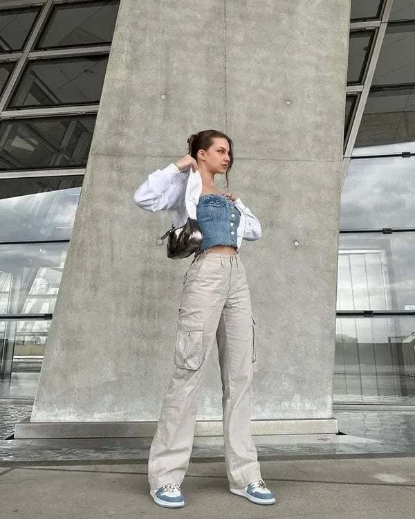 Dames cargo jeans