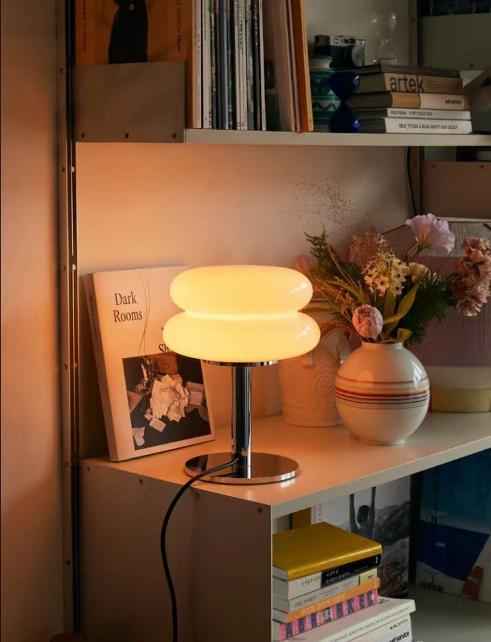 Designer glas tafellamp - sfeervolle LED lamp voor slaapkamer en studie