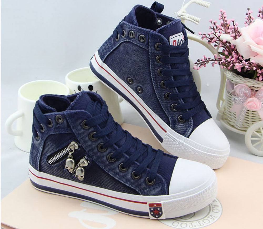 Hoge denim dames sneakers — afbeelding 27