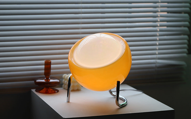 Retro glas tafellamp - sfeervolle nordic nachtverlichting