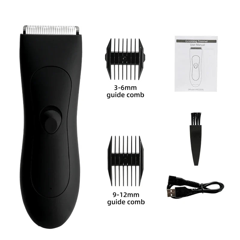 Heren lichaamshaartrimmer en dames scheerapparaat met bikini en lies groomer