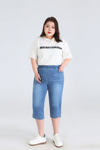 Leah plus size driekwartsbroek