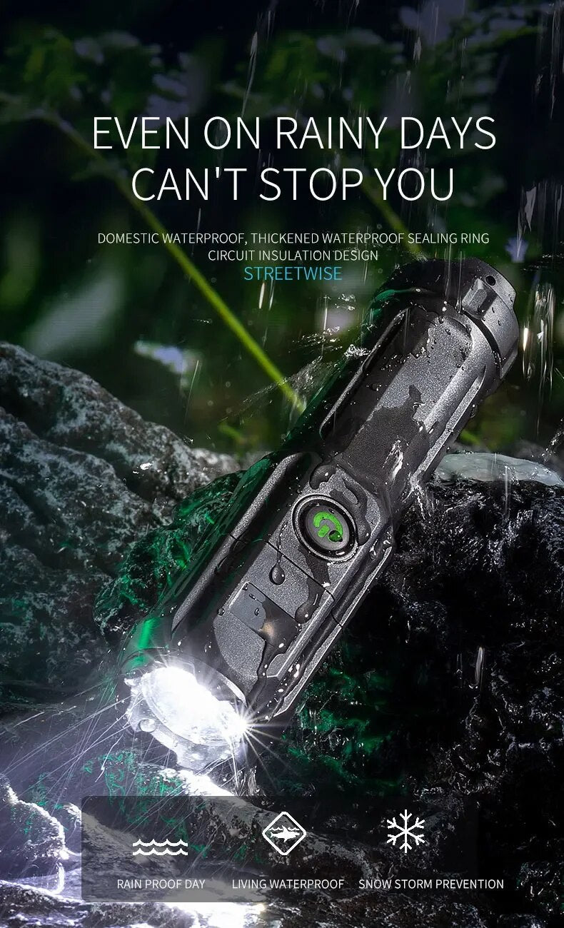 Oplaadbare LED-campingzaklamp met zoom