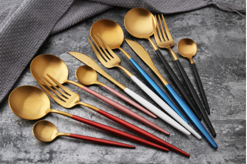 24-Delig RVS goud-zilver bestek — afbeelding 5