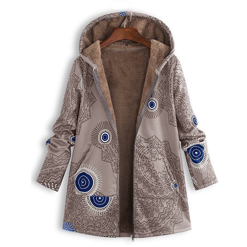 Grace | Dameswinterjas met bloemenprint en capuchon
