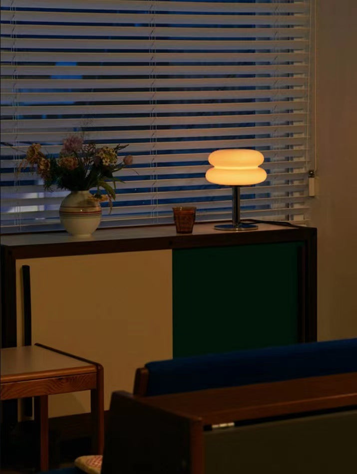 Designer glas tafellamp - sfeervolle LED lamp voor slaapkamer en studie