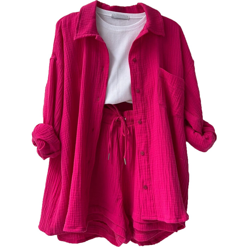 Ademend katoen co-ord-set voor dames