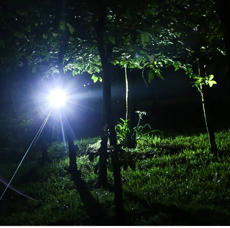 LED hoofdlamp met zoom & oplaadbare accu voor buitenactiviteiten