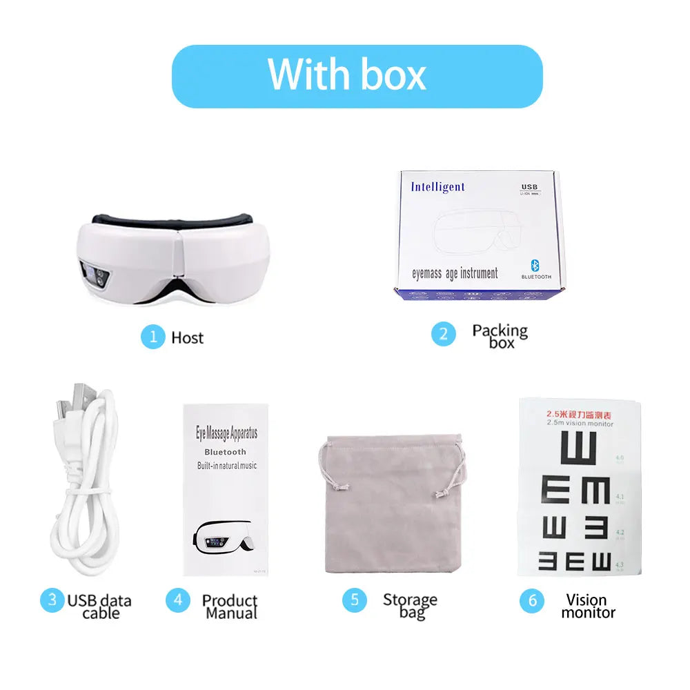 Oogmassageapparaat met luchtdruk, trilling, warmte en Bluetooth