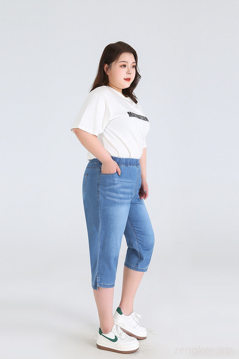 Leah plus size driekwartsbroek