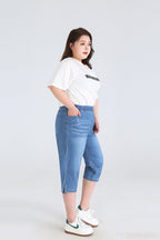 Leah plus size driekwartsbroek