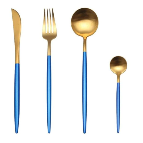 24-Delig RVS goud-zilver bestek — afbeelding 29
