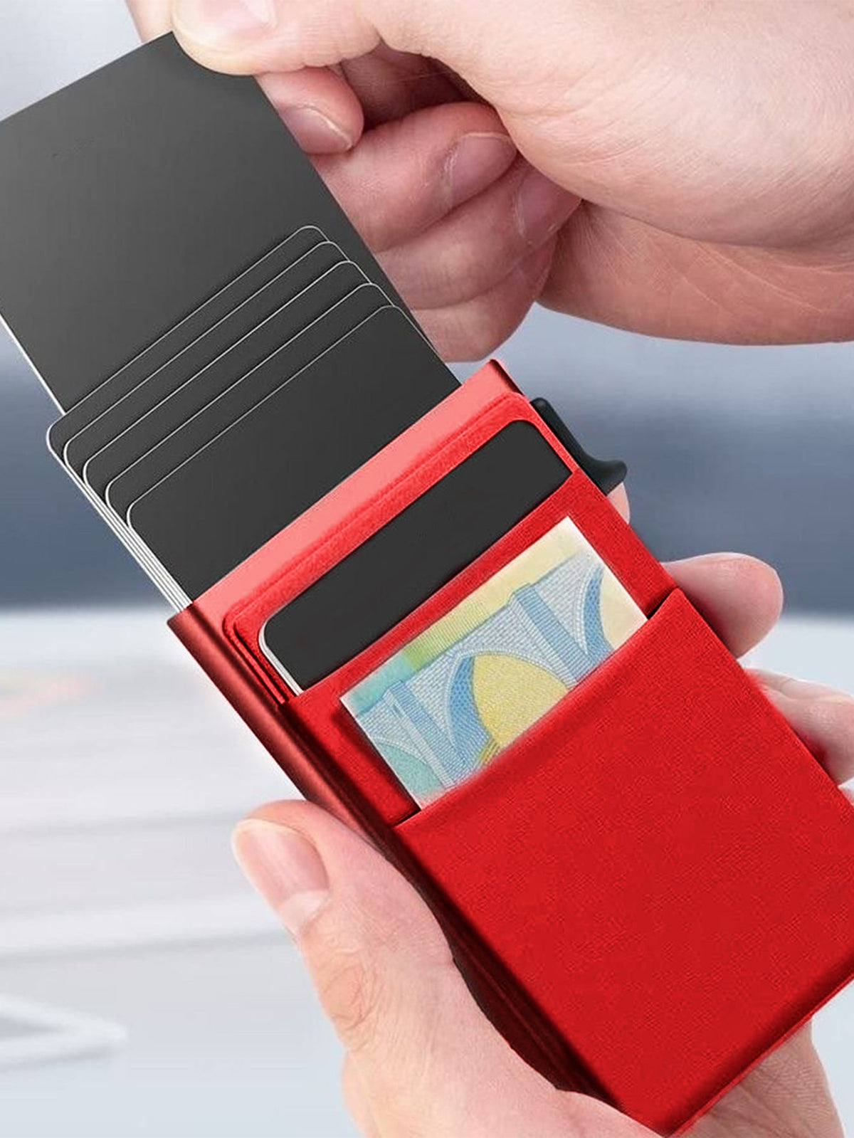Slimme rfid creditcard houder - dunne mini metalen portemonnee voor mannen
