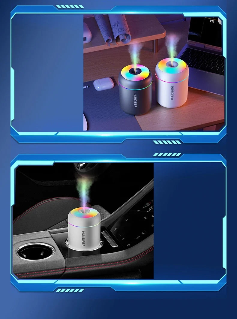 Mini luchtbevochtiger met aromatherapie - USB aangedreven - voor auto