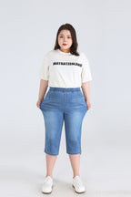 Leah plus size driekwartsbroek