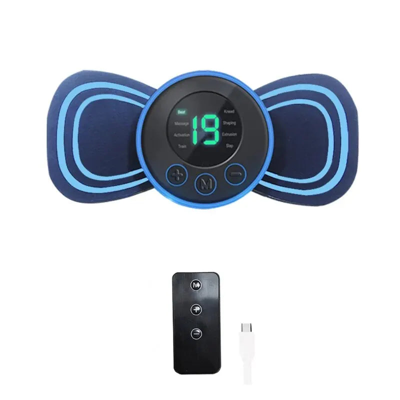 Draagbare elektrische mini nek massager met pad & afstandsbediening – intelligent