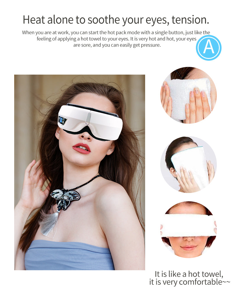 Oogmassageapparaat met luchtdruk, trilling, warmte en Bluetooth