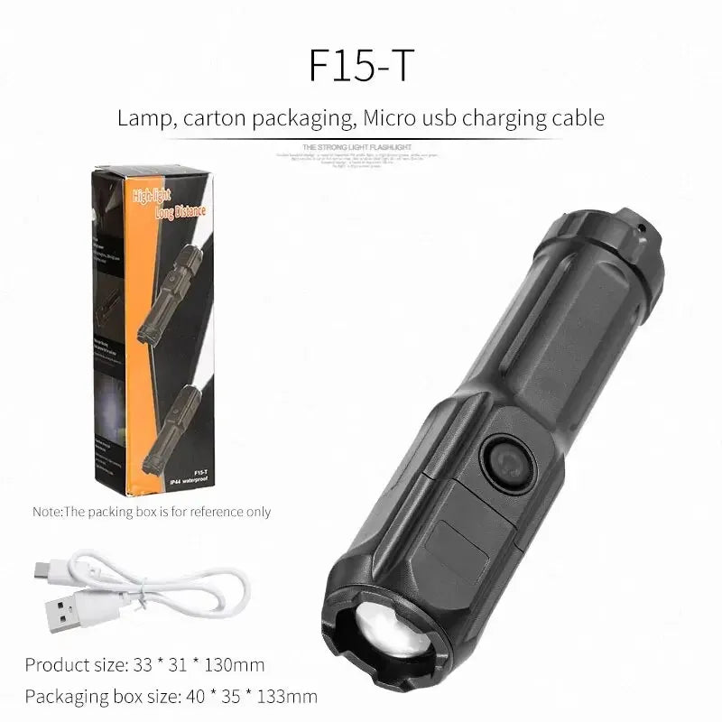 Oplaadbare LED-campingzaklamp met zoom