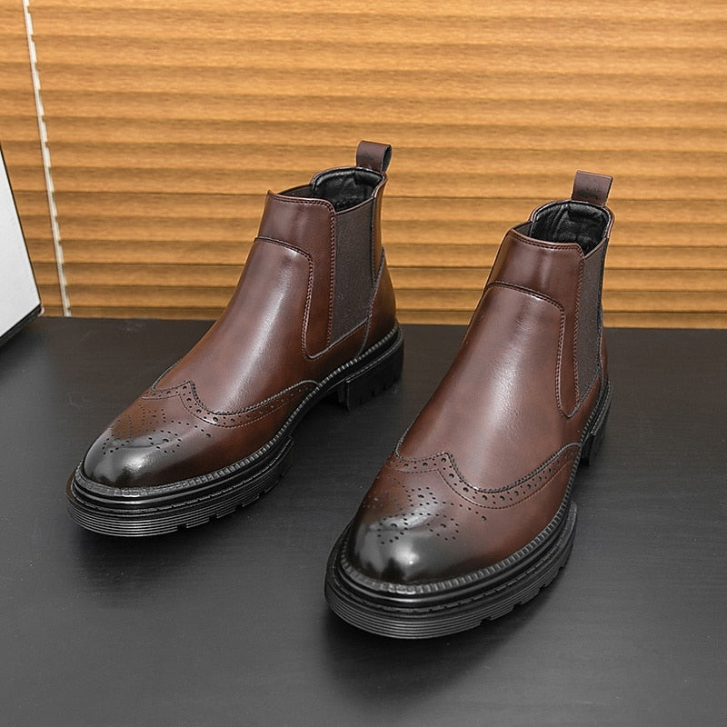 Chelsea boots met wingtip- en broguedetails