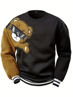 Heren sweatshirt met geborduurde cartoonbeer