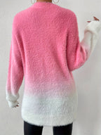 Gegradueerde kleur crew neck fuzzy trui