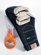 Warme heren winterjeans met fleecevoering