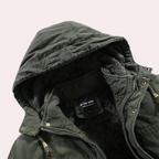 Gevoerde heren winterjas met warme capuchon