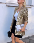 Gouden glitterjack met pailletten