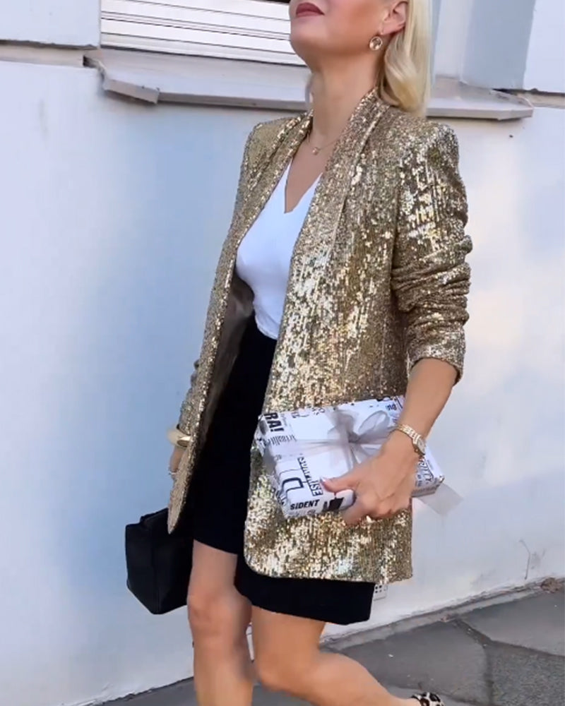 Gouden glitterjack met pailletten